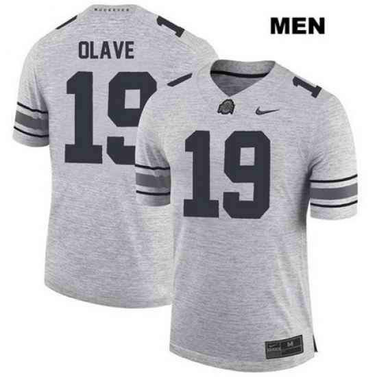 Chris Olave Ohio State Buckeyes Authentic Mens Stitched  19 Nike Gray College Football Jersey Jersey